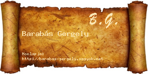 Barabás Gergely névjegykártya